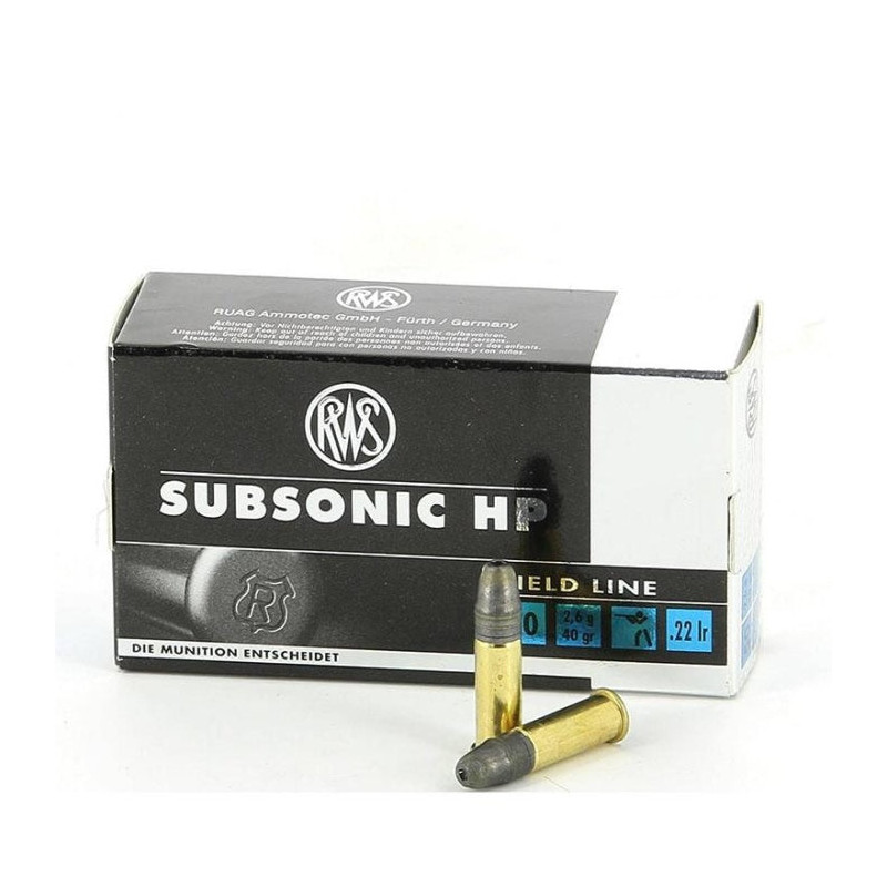 Balles RWS Subsonic Hp - Cal. 22LR