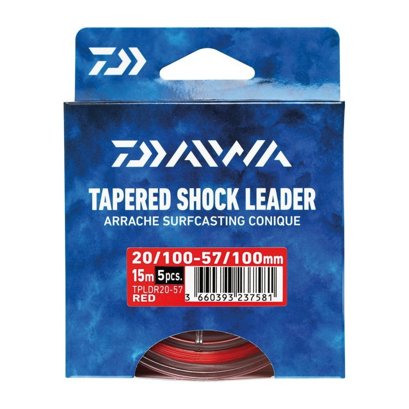 Bas de ligne Daiwa Arraché Surf Taper Leader 15 m - Rouge