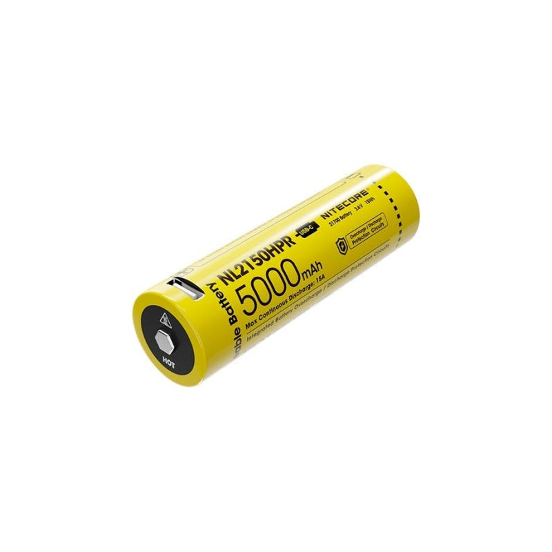 Batterie Nitecore Li-ion 21700 - 5000mAH Port USB