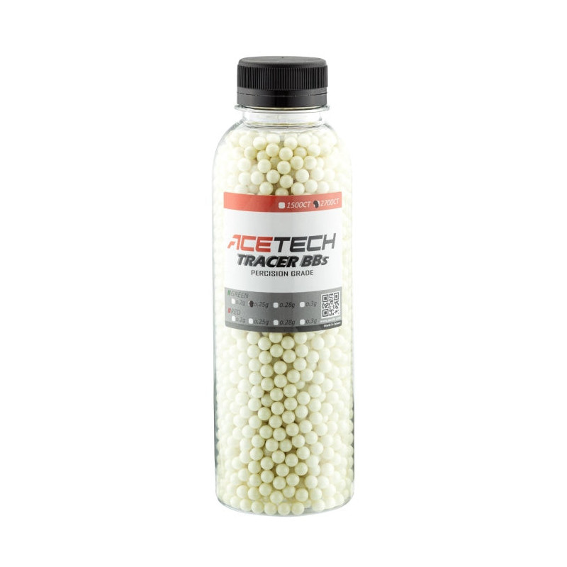 Billes Acetech Tracer 0.25g x 2700 vertes bouteille