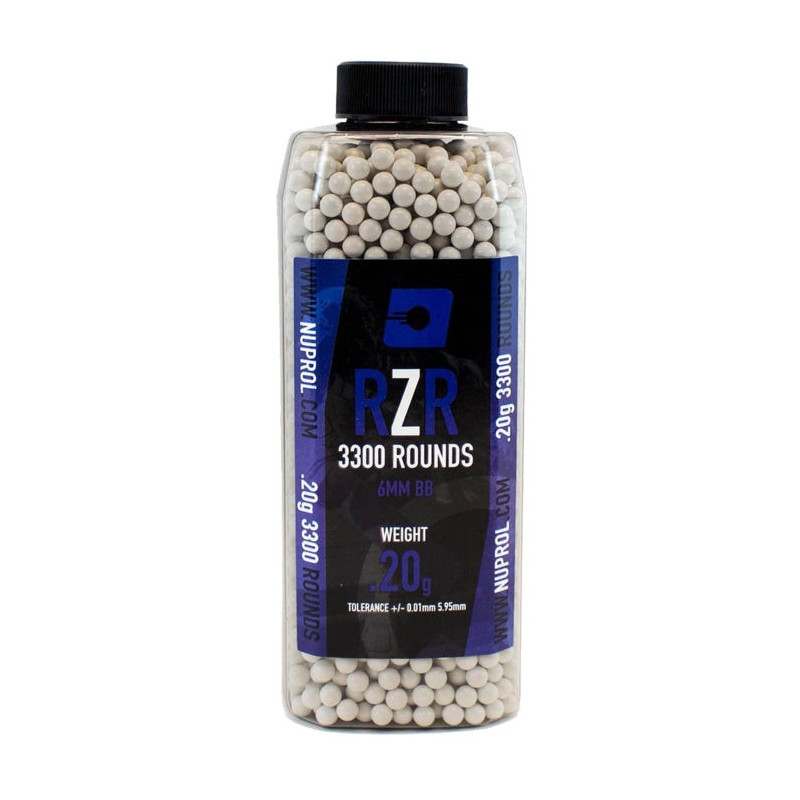 Billes Airsoft Nuprol - 6mm RZR bouteille 3300 bbs
