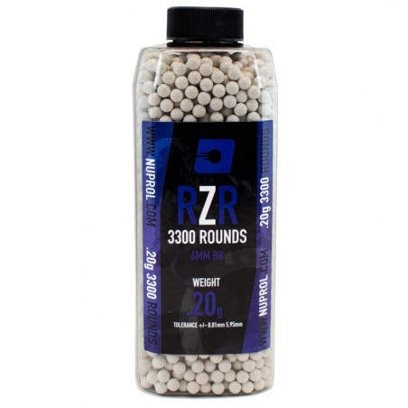 Billes Airsoft Nuprol - 6mm RZR bouteille 3300 bbs