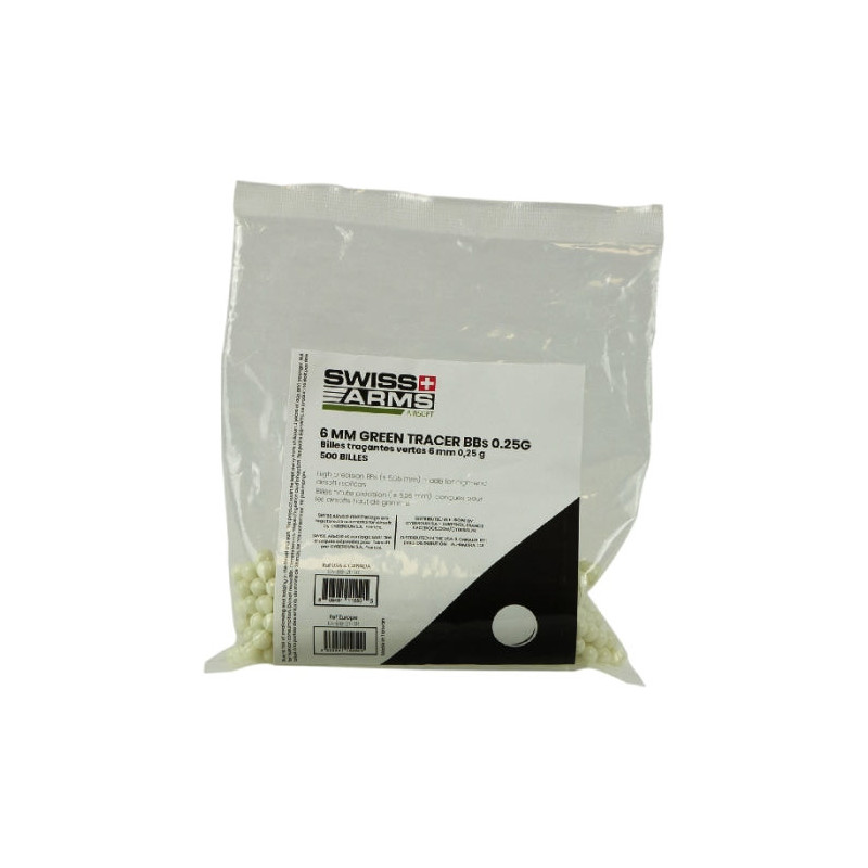 Billes Airsoft Swiss Arms BBs Tracer - Sac de 500 billes