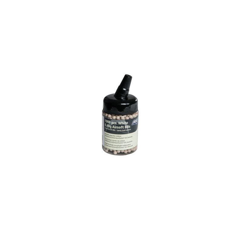 Billes ASG Accuracy Plastiques Blanches en Pot de 1000 - 0.40g