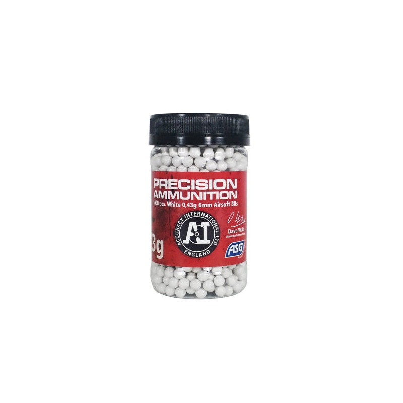 Billes ASG Blanches en Bouteille de 1000 - 0.43g