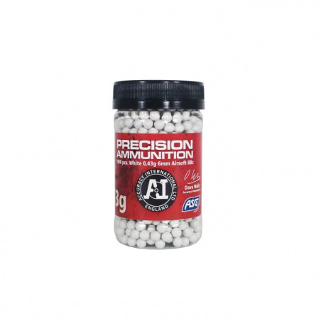 Billes ASG Blanches en Bouteille de 1000 - 0.43g