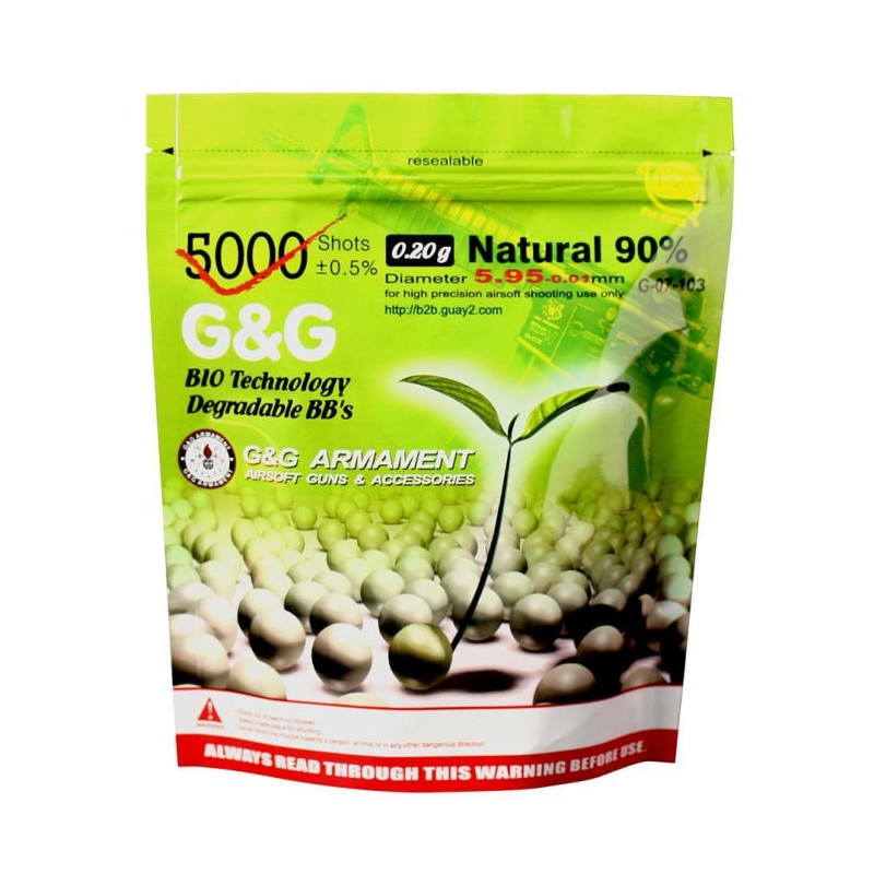Billes Bio G&G Armament Blanches 12 Sachets par Carton