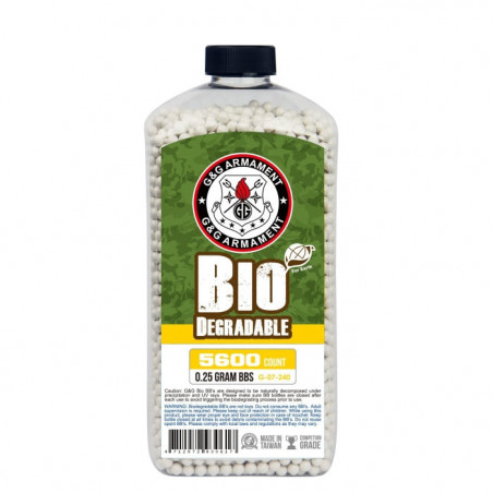 Billes Bio G&G Armament Blanches en Bouteille X5600 / 0.25G