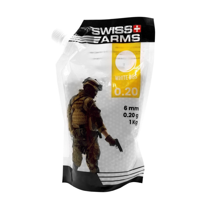 Billes blanches Swiss Arms - Sac de 1 kg