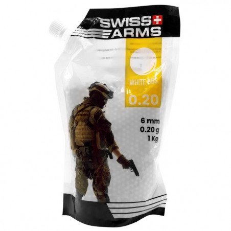 Billes blanches Swiss Arms - Sac de 1 kg