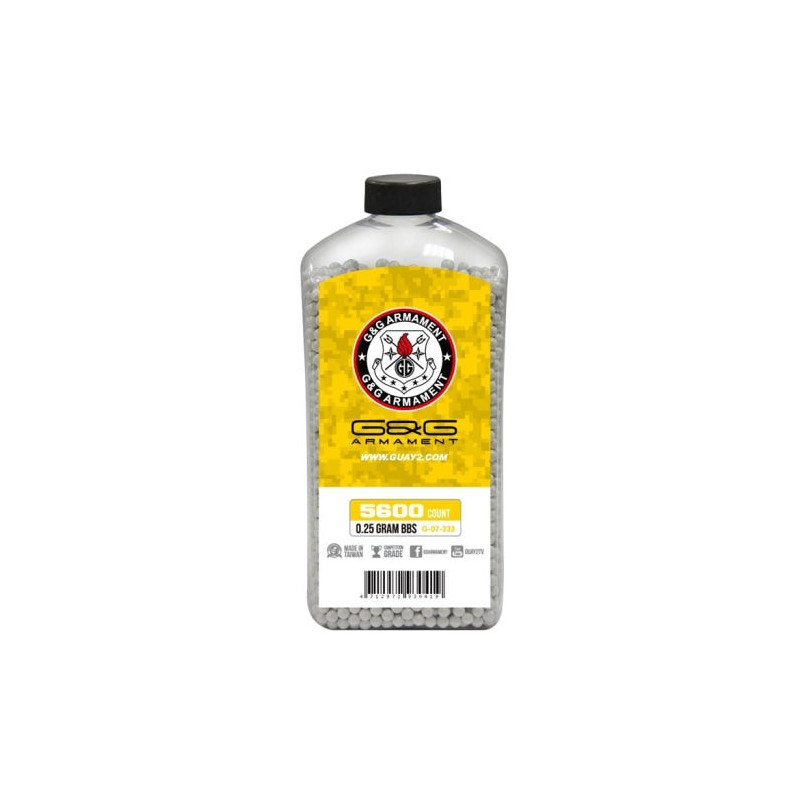 Billes G&G Armament Perfect Blanches en Bouteille X5600 / 0.25G