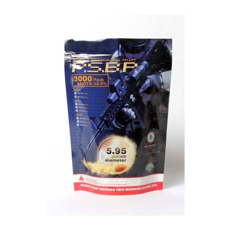 Billes G&G Armament Perfect Blanches par 3000 - 0.20G