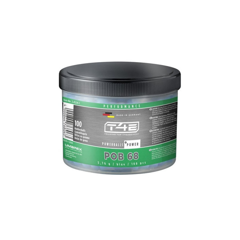 Billes paintball bleu T4E - Cal.68