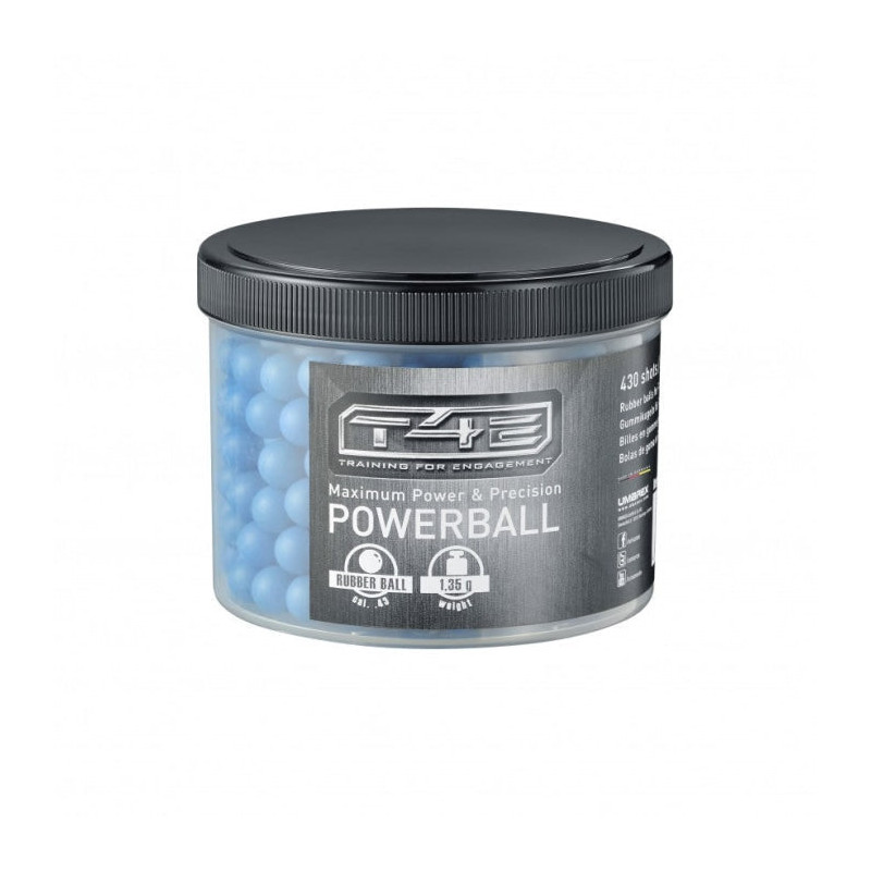 Billes powerballs caoutchouc bleu T4E - 1.3g cal 43 x430