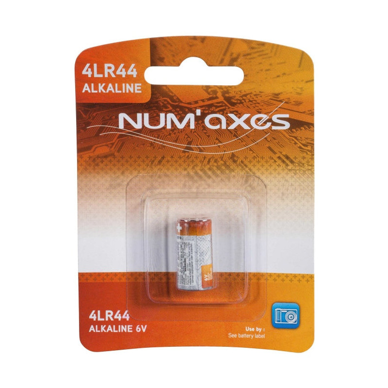 Blister 1 pile Num'Axes - 4LR44 alcaline 6 V