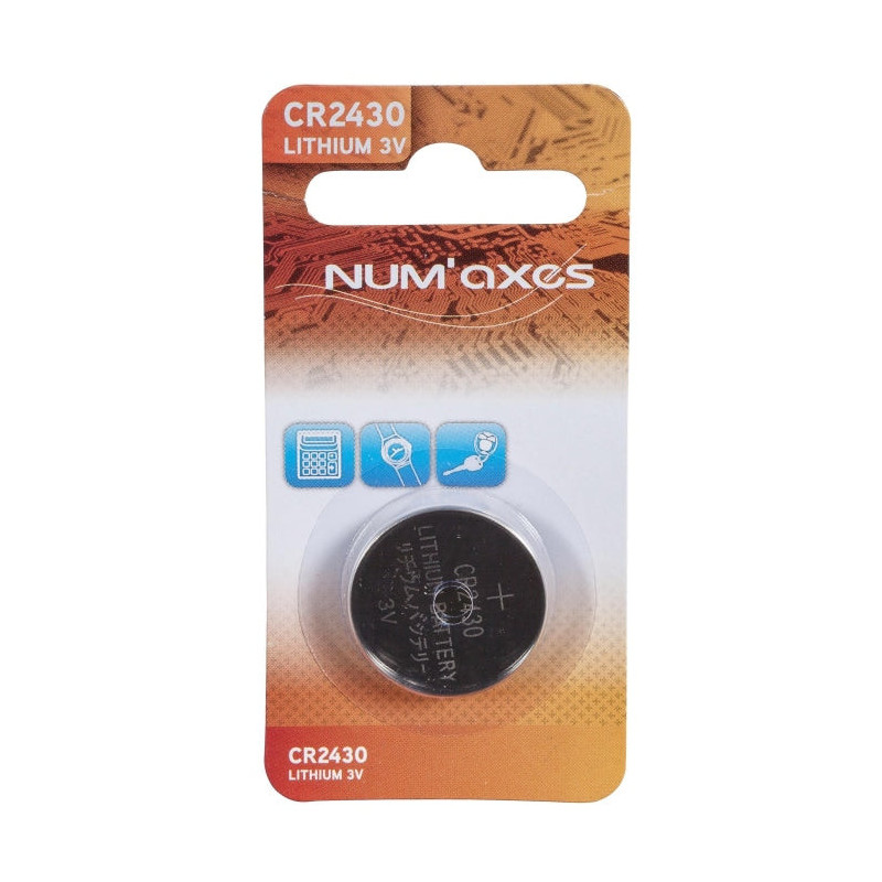 Blister 1 pile Num'Axes - CR2430 lithium 3 V (Equivalence : DL2430)