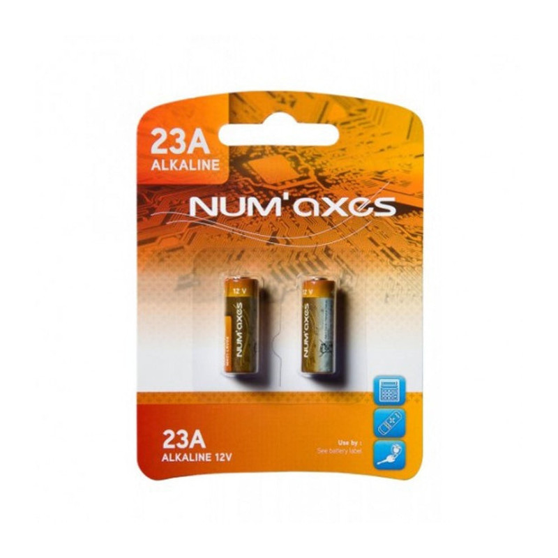 Blister 2 piles Num'Axes - 23A alcalines 12 V