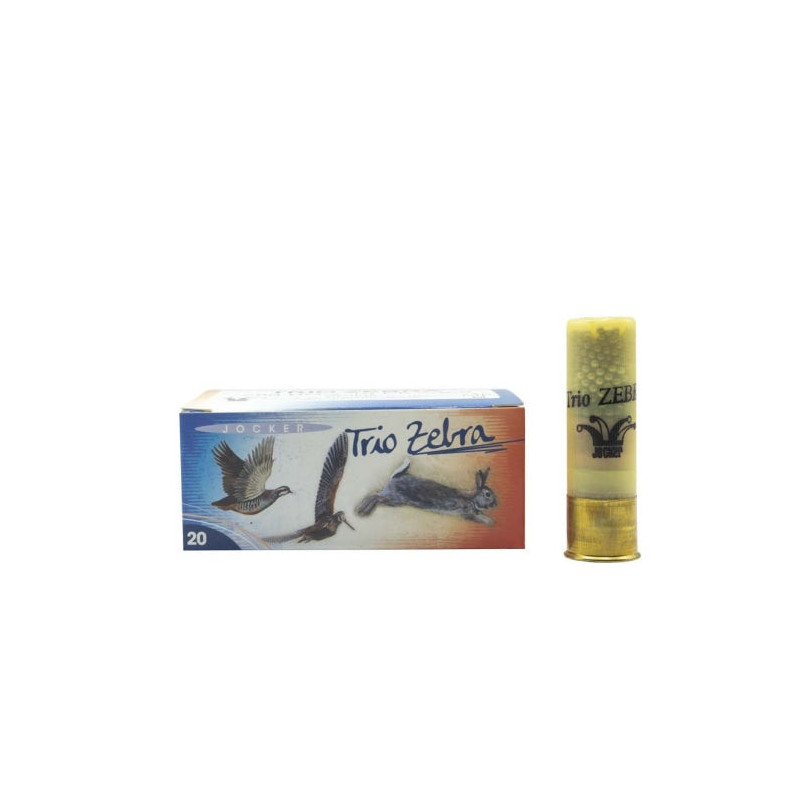 Boite de 10 Cartouches Jocker Trio Zebra 28 BG Rose - Cal. 20/70/16