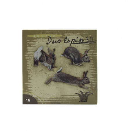 Boîte de 25 Cartouches Jocker Duo Lapin 30 BJ - Cal. 16/67/16 - PB 6 1/2 8