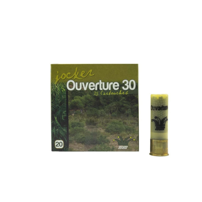Boîte de 25 Cartouches Jocker Ouverture 30 BG - Cal. 20/70/16