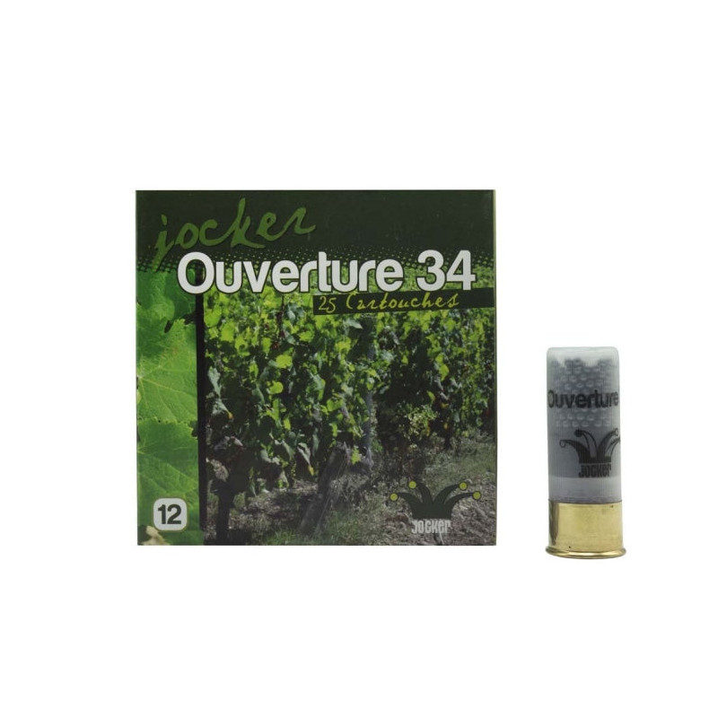 Boîte de 25 Cartouches Jocker Ouverture 34 BG - Cal. 12/70/16