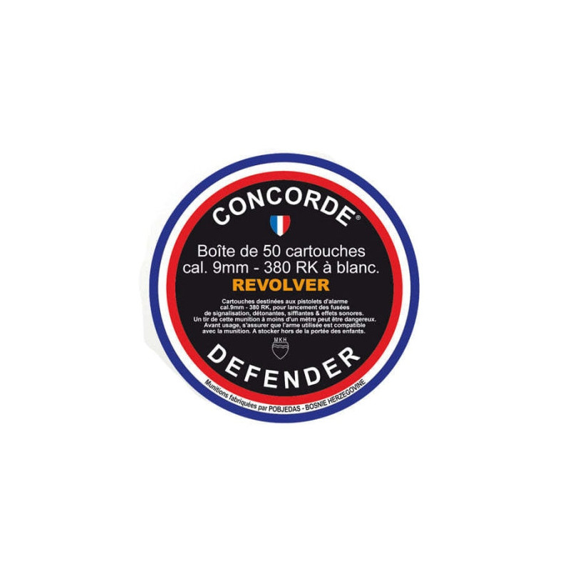 Boîte de 50 Cartouches à Blanc - Concorde Defender RK - Cal. 9mm