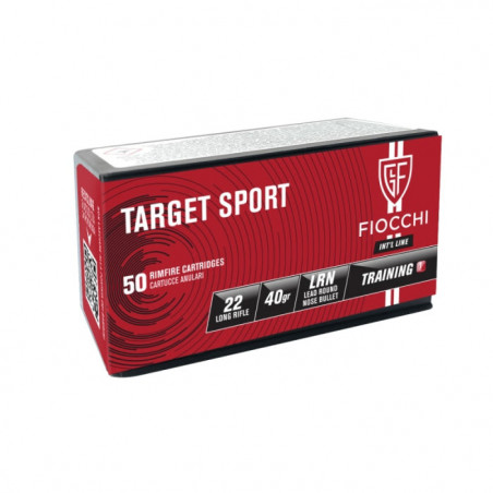 Boîte de 50 Munitions Fiocchi Target Sport 40 Grains - Cal. 22LR
