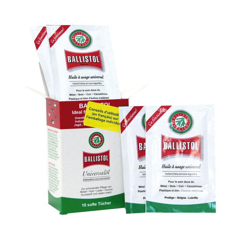 Boîte de Lingettes Ballistol Huile Universelle - Par 10