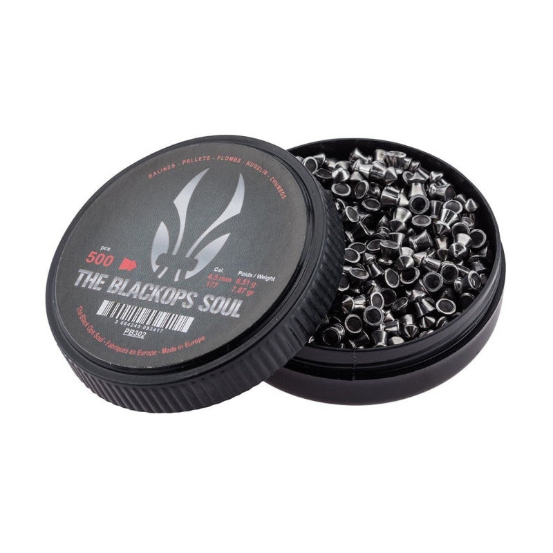 Boite de plombs Black Ops Soul à Tête pointue - Cal. 4.5