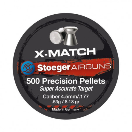 Boite de plombs Stoeger X-match tête plate 0.53 g - Cal. 4.5