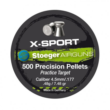 Boite de plombs Stoeger X-sport Tête plate 0.48 g - Cal. 4.5