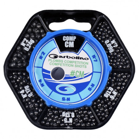 Boite distributrice plombs ronds Garbolino Compétition - 5 cases