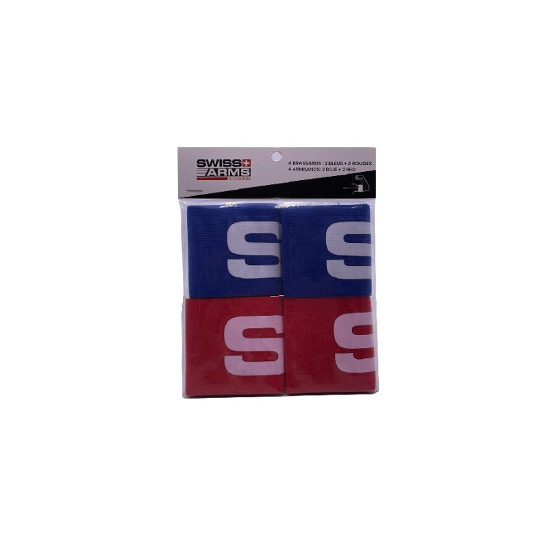 Brassards SwissArms - 2 bleus /2 rouges