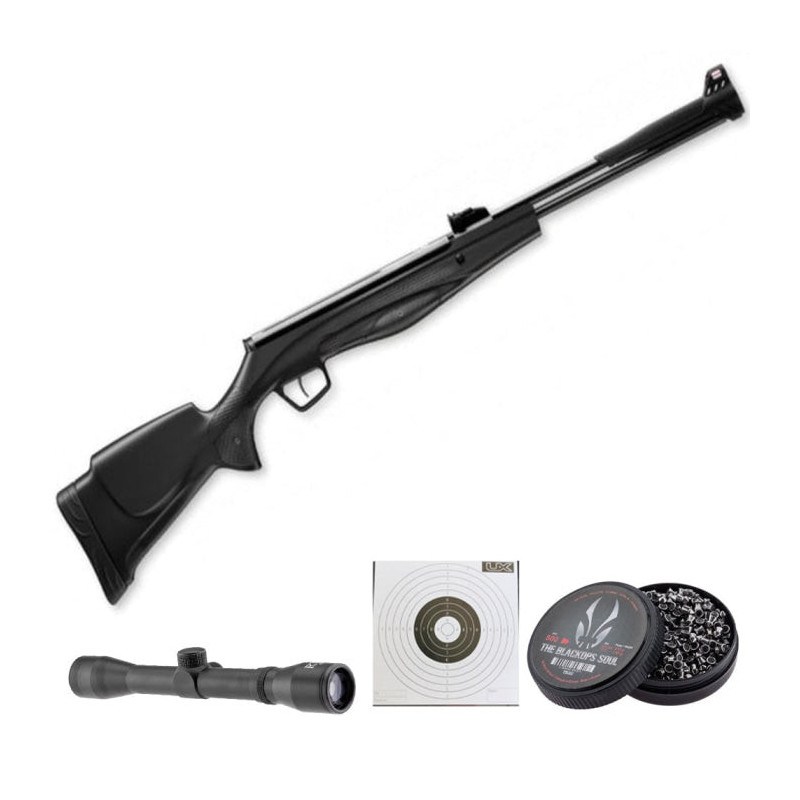 Carabine à plomb Stoeger RX40 Synthétique - Cal. 4.5 Lunettes RTI 4x32 et accessoires