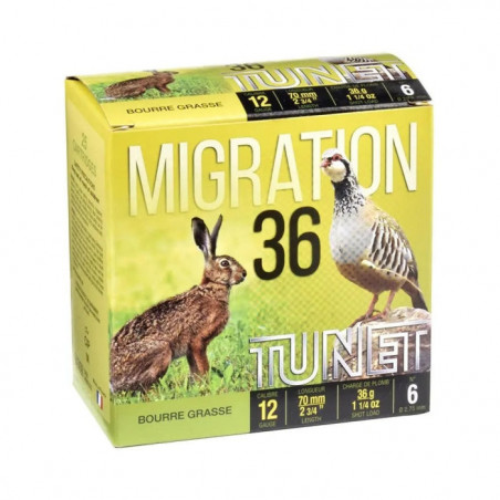 Cartouche de chasse Tunet Migration - 36 g - Cal. 12