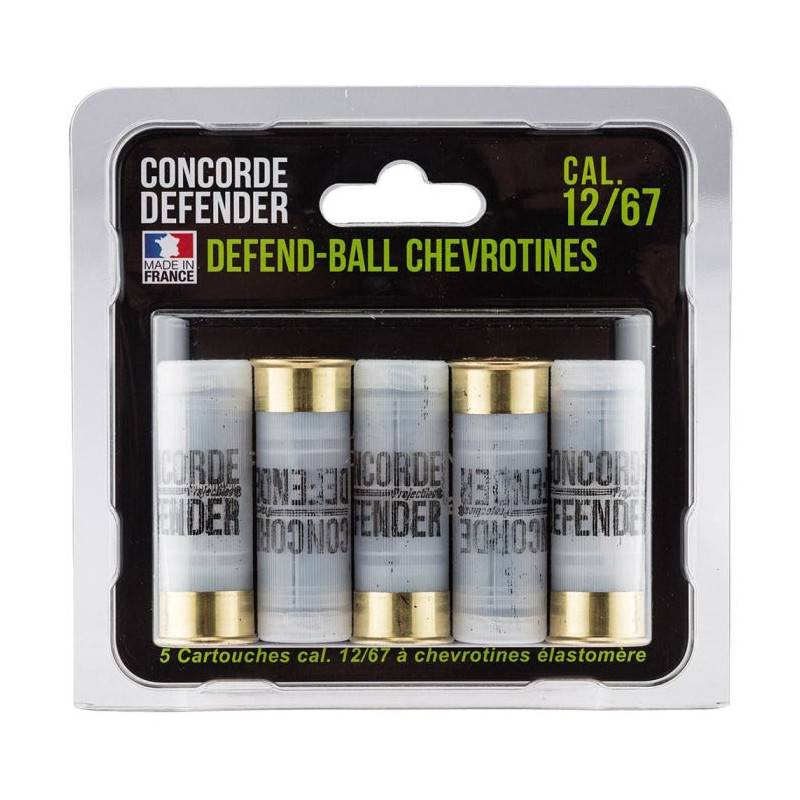 Cartouches Concorde Defender Defend-Ball chevrotines élastomère - Cal. 12/67