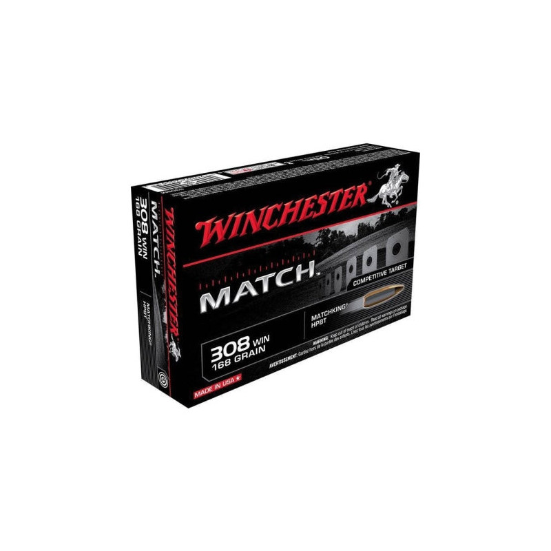 Cartouches Winchester Boat Tail Match - Cal.308 Win - Par 20