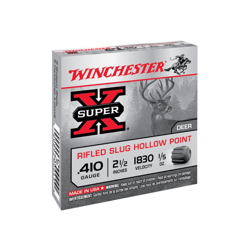 Cartouches Winchester Slug Super-X Rifled - Cal.410 - Par 5