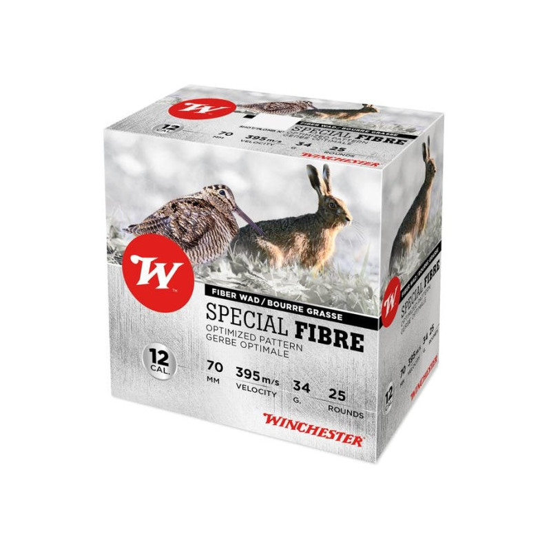 Cartouches Winchester Spécial Fibre 34 g - Cal. 12/70