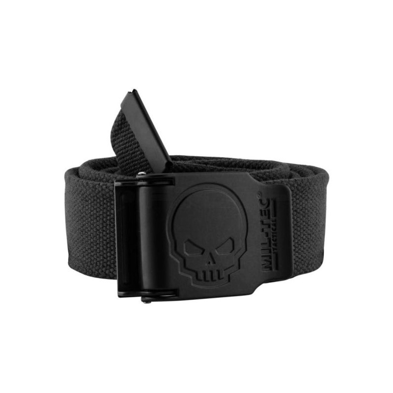 Ceinture Miltec boucle tête de mort - 4 cm x 130 cm
