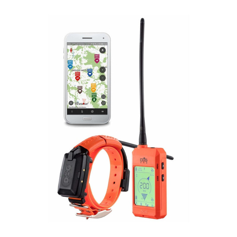 Collier GPS et de dressage pour chiens DogTrace X30T orange fluo