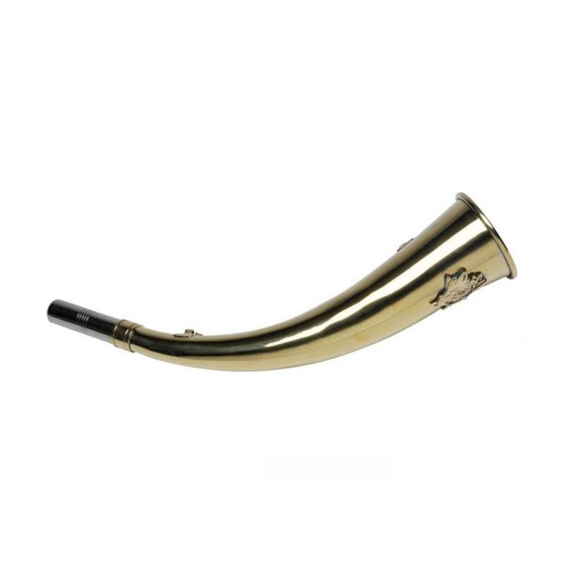 Corne rustique Januel en laiton décor sanglier - 28 cm