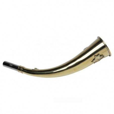 Corne rustique Januel en laiton décor sanglier - 28 cm