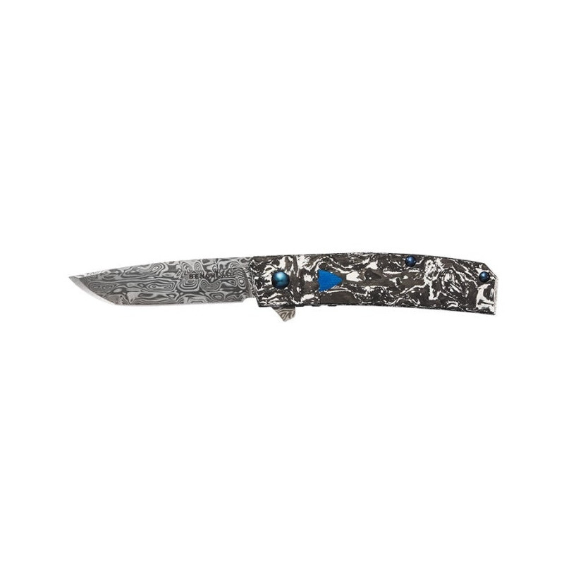 Couteau Benchmade Tengu Flipper Carbone Marbré - Lame 70mm