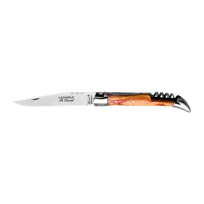 Couteau Robert David Laguiole avec Tire-Bouchon 2 Mitres Inox - Lame 90mm