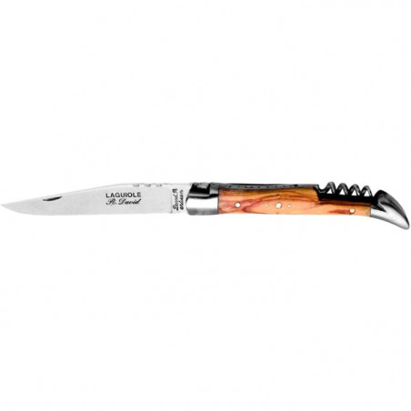 Couteau Robert David Laguiole avec Tire-Bouchon 2 Mitres Inox - Lame 90mm
