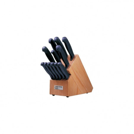Ensemble Complet de 12 Couteaux de Cuisine Cold Steel avec Bloc en Bois