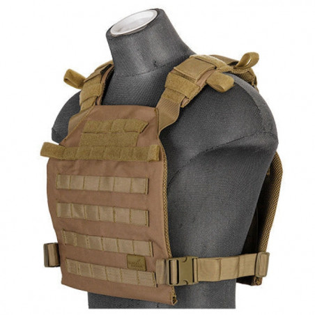 Gilet léger Lancer Tactical Plate carrier Coyotte Brown 1000D