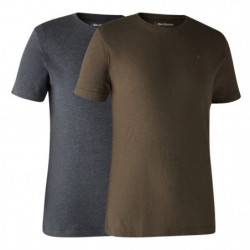 Lot de 2 T-shirts col rond...