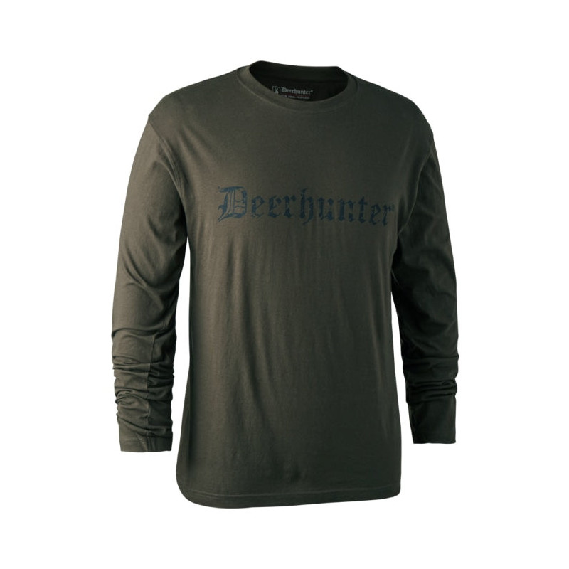 T-shirt à logo avec manches longues - DeerHunter - Bark Green